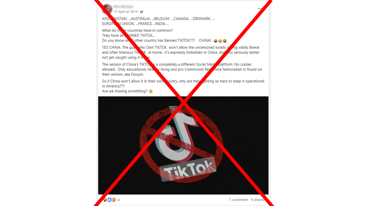 A Facebook post spreading the false claim