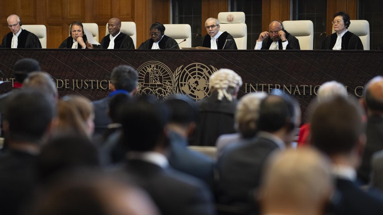 Hearing at the International Court of Justice in The Hague.