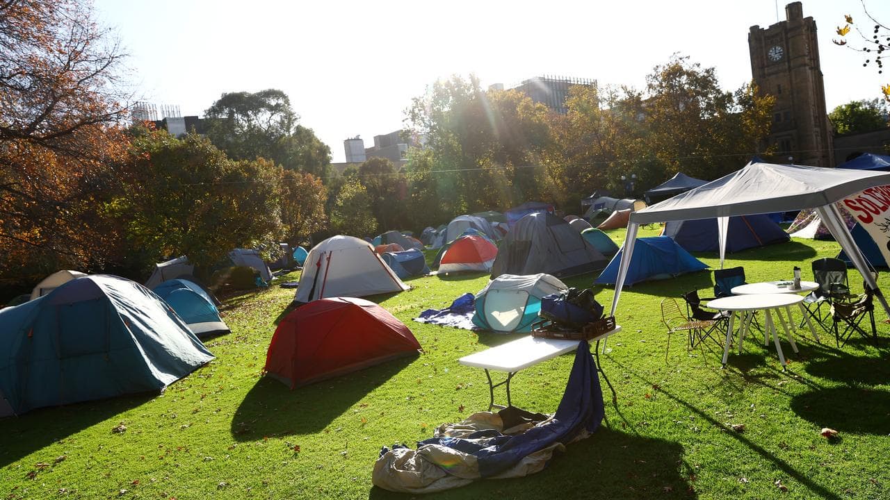 Pro-Palestine encampment at the University of Melbourne