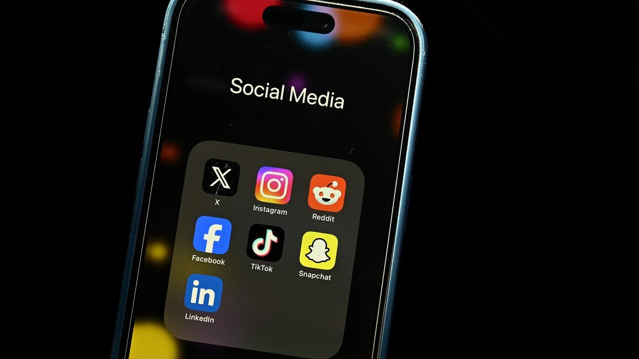 Social media apps seen on an Apple iPhone