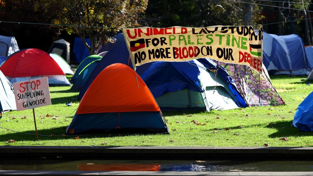 Tents at a Pro-Palestine encampment (file image)