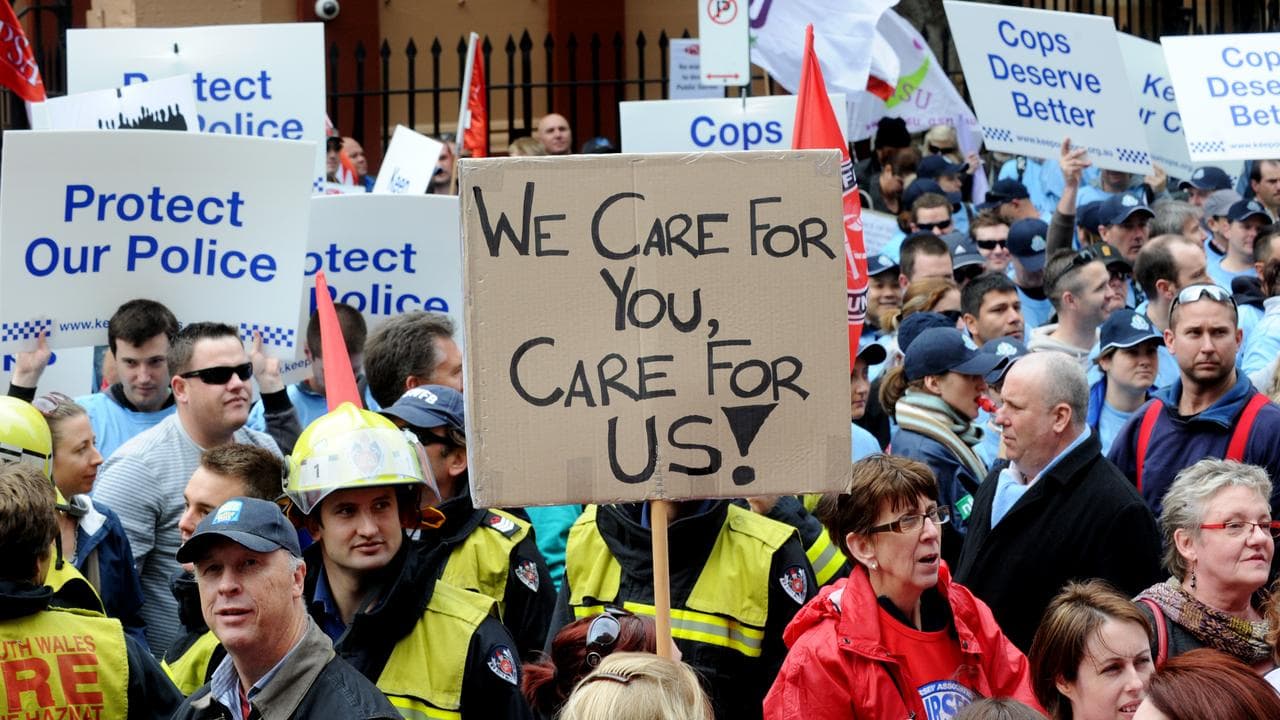 public sector workers at a protest rally (file image)