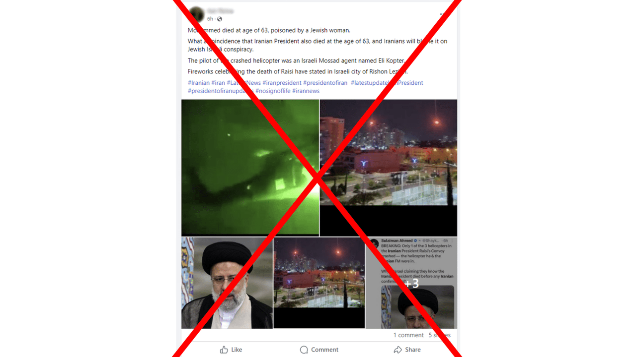 Facebook post featuring the false claim