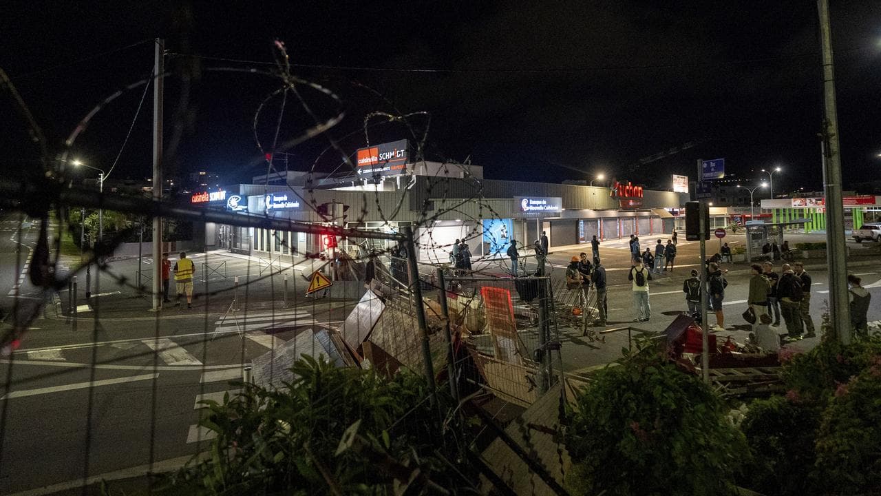 Blockade in Noumea, New Caledonia.