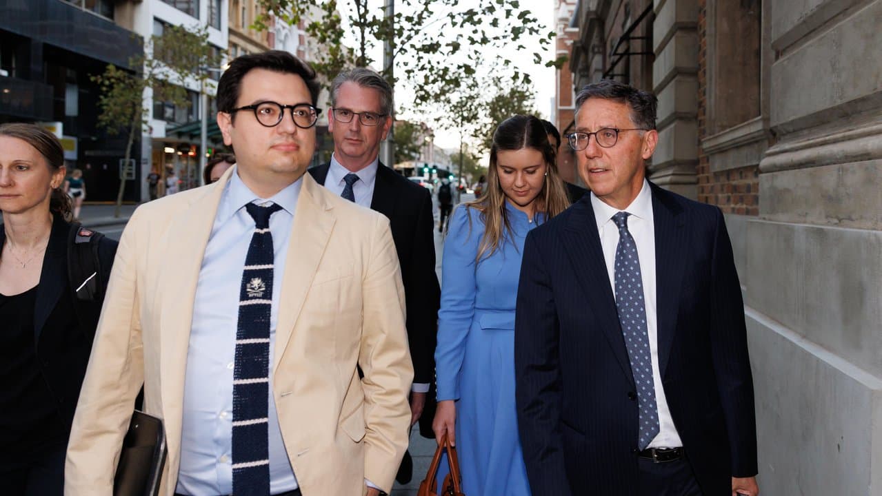 David Sharaz (left) and Brittany Higgins (2nd right, file image)