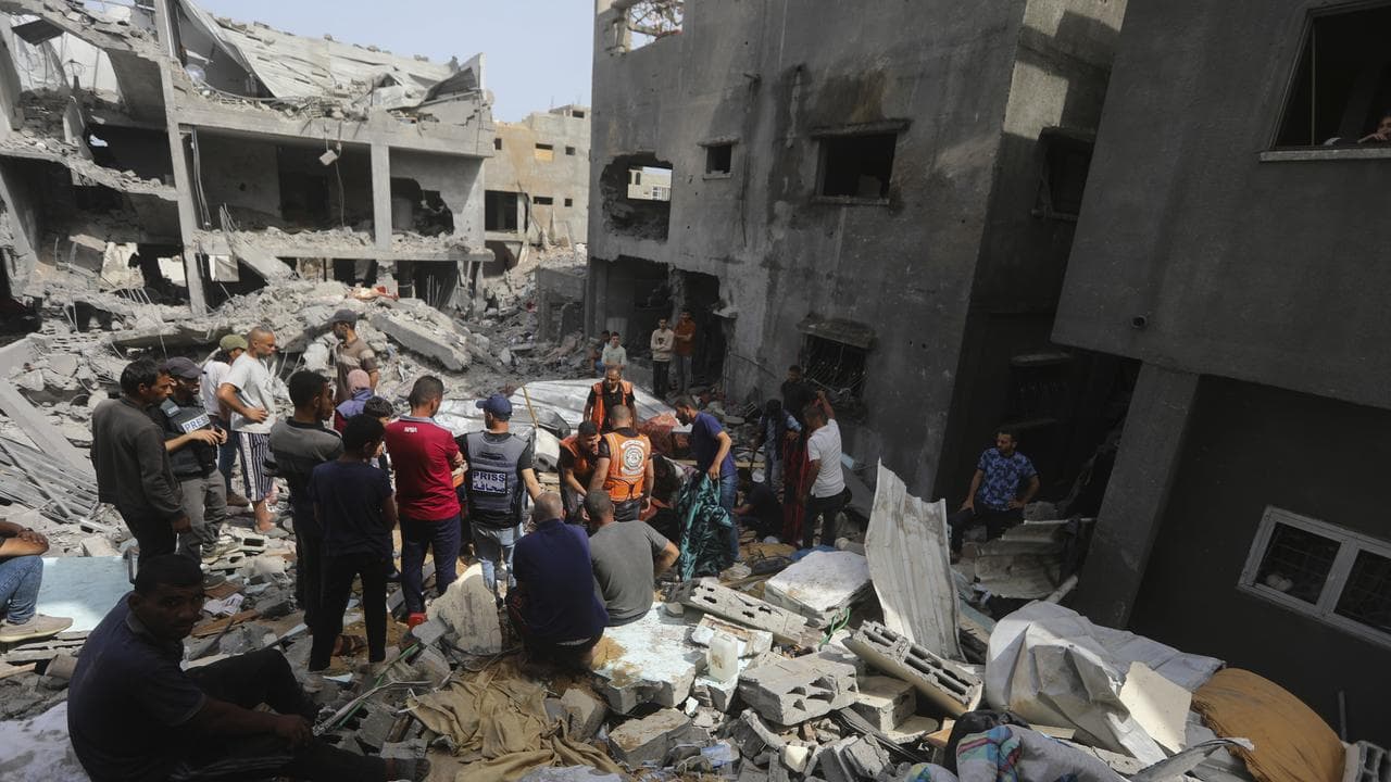 Nuseirat Refugee Camp after an Israeli air strike