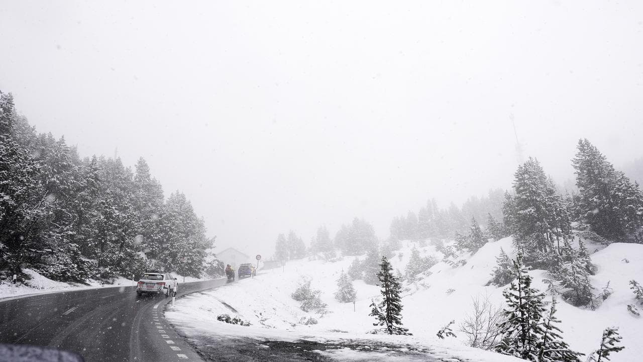 Giro route in snowy conditions