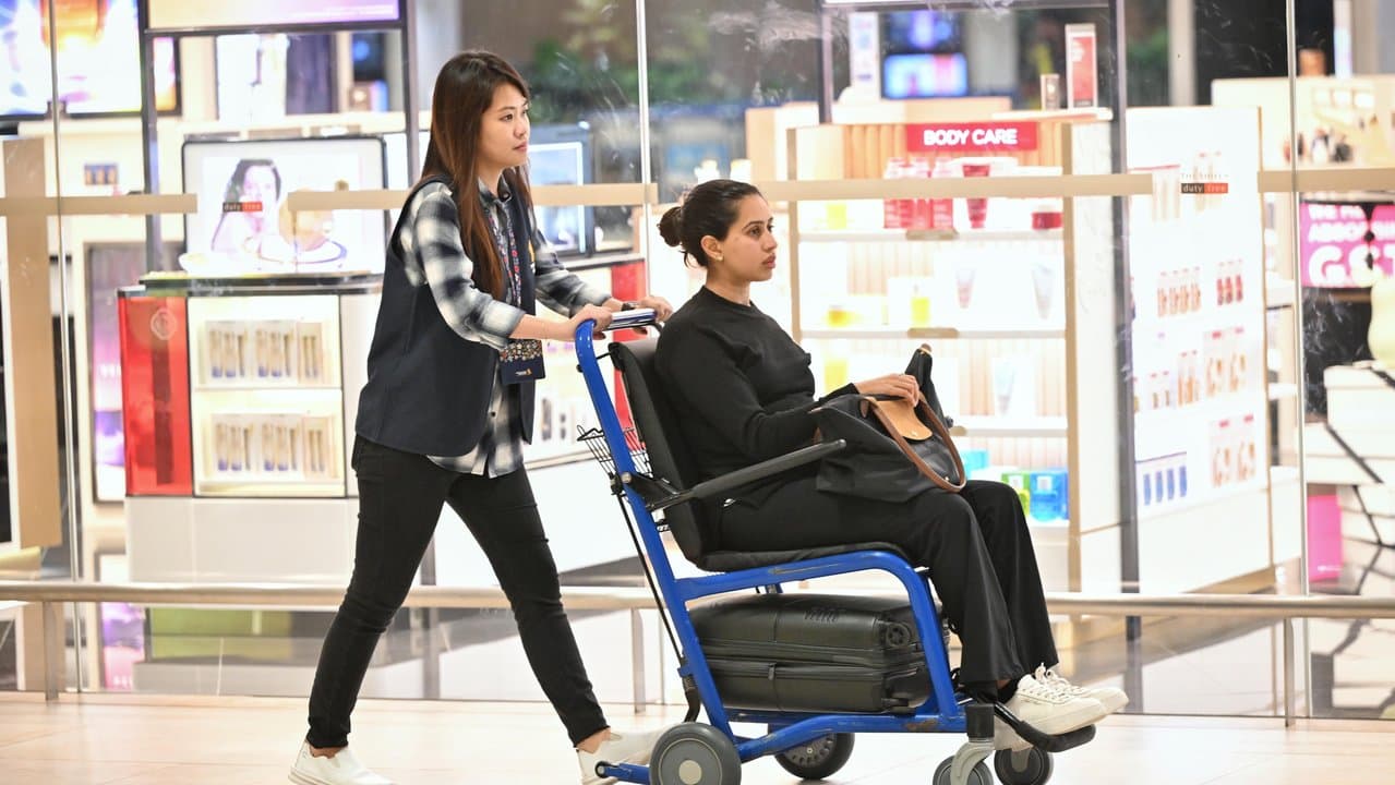 A relief flight arrives in Singapore