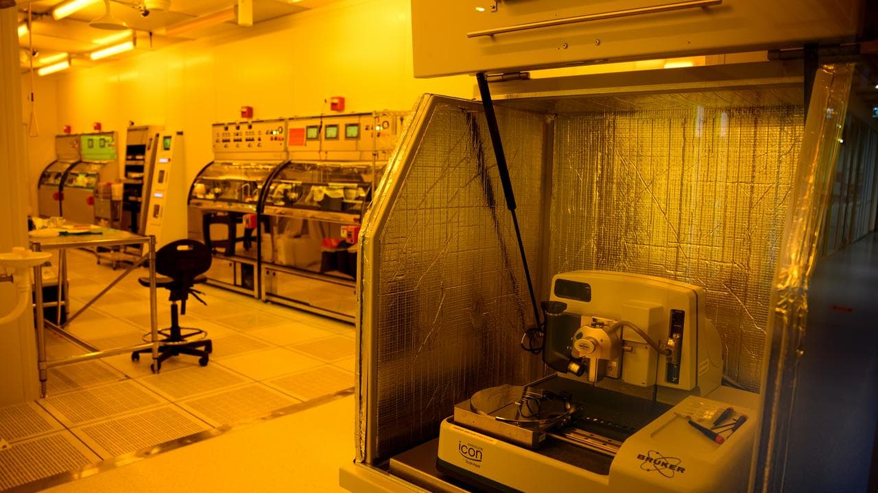 An orange hue bathes a 'clean' room to counteract blue light.