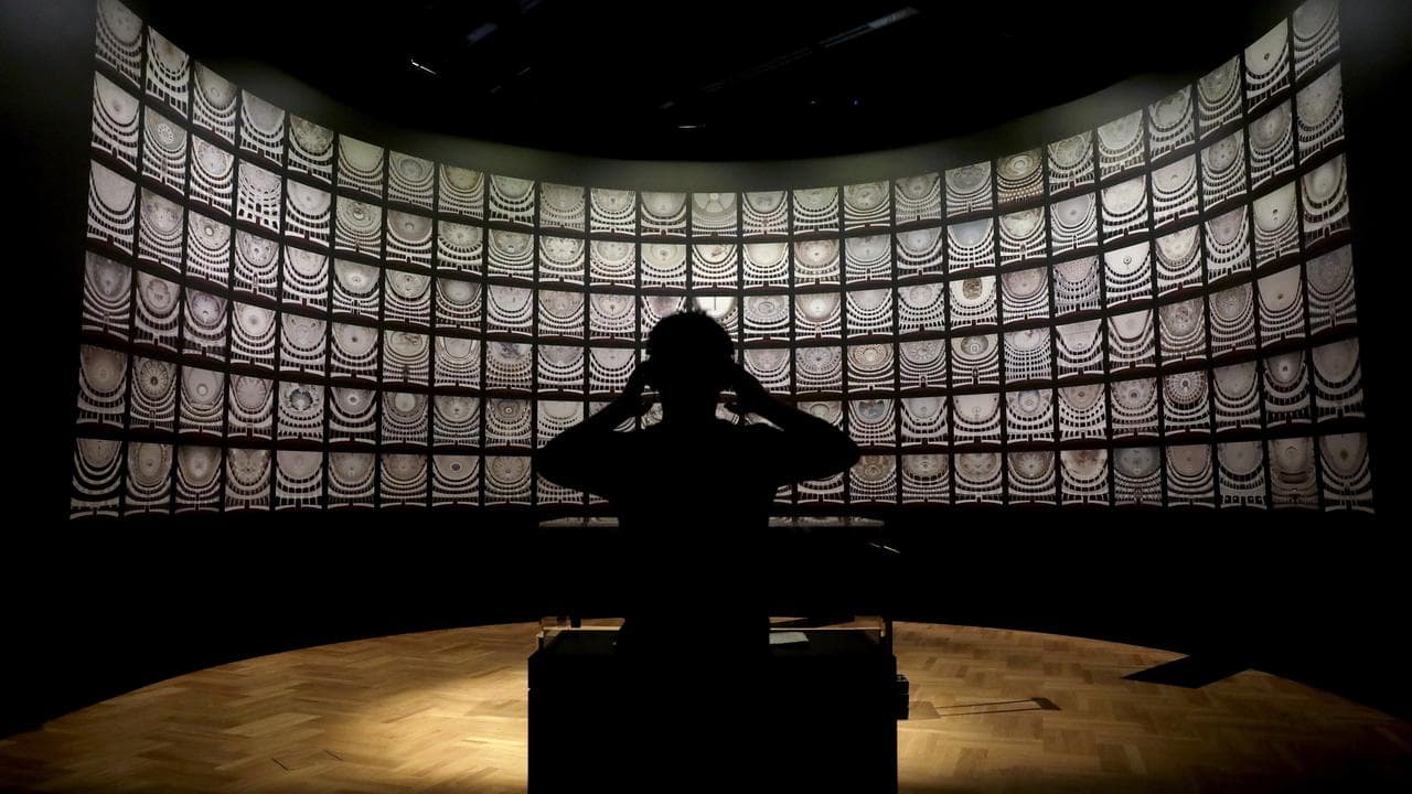 A person wearing headphones.