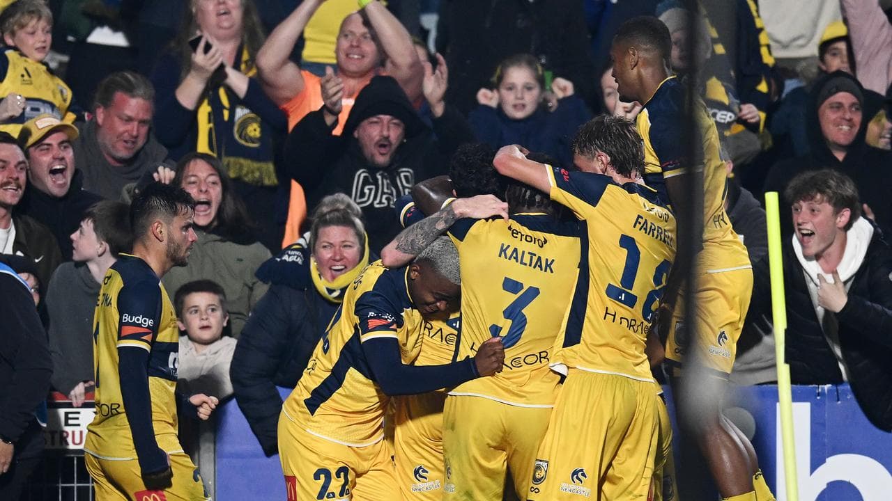 CCM players celebrate Ryan Edmondson's late equaliser. 