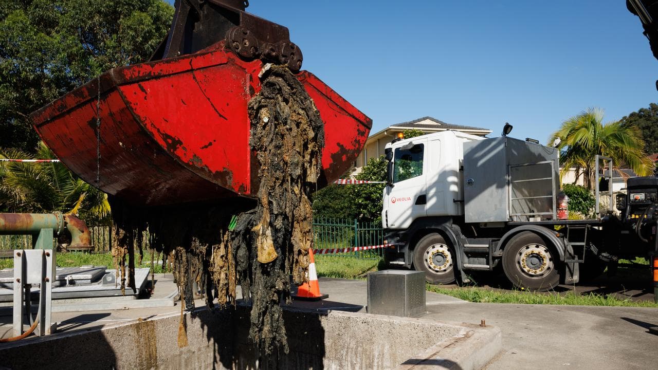 Fatbergs being removed from Sydney's wastewater network.