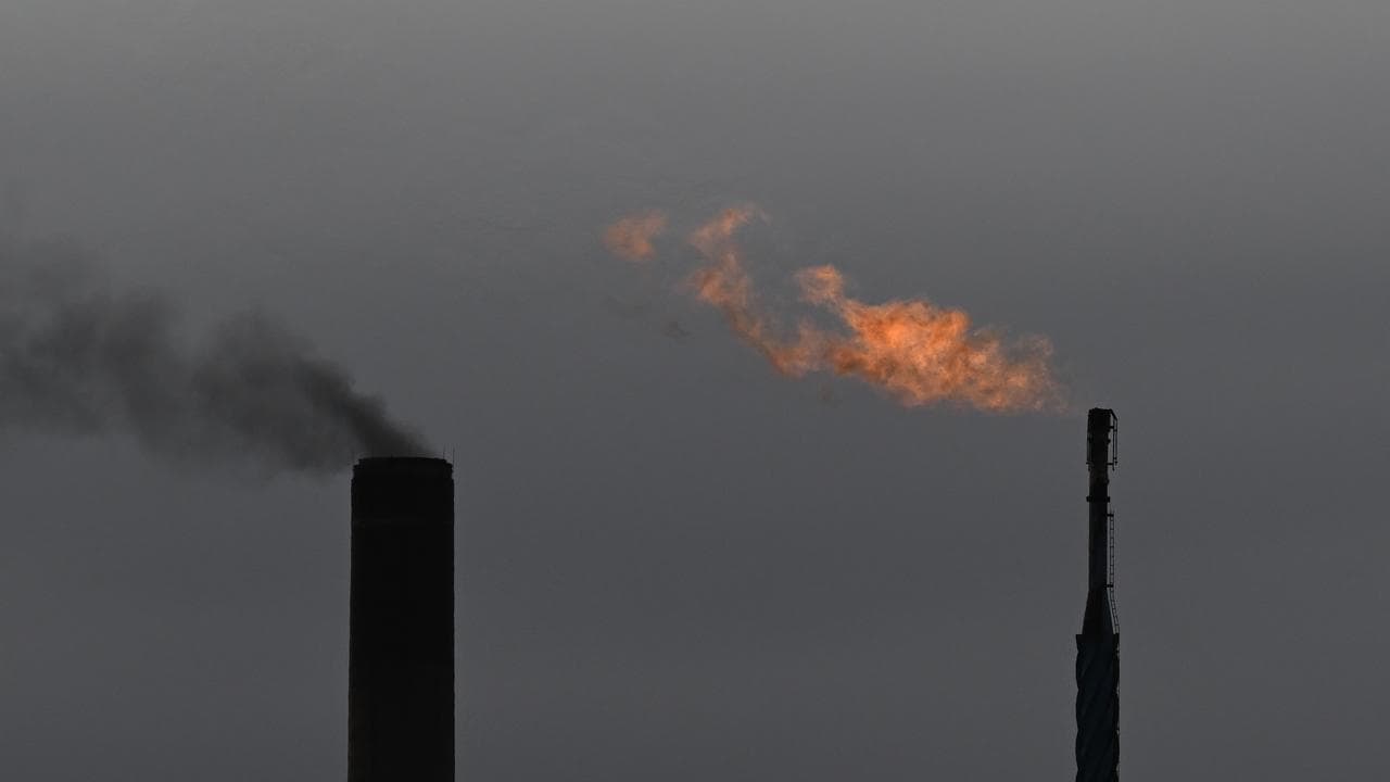 Gas is burnt off at BlueScope Steelworks in Port Kembla