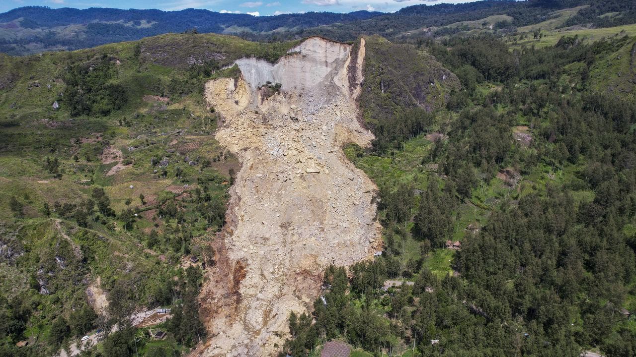 A landslide in Yambali village, in the highlands of Papua New Guinea