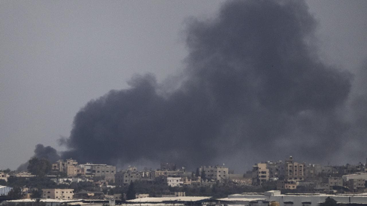 Smoke billows after an explosion on the Gaza Strip