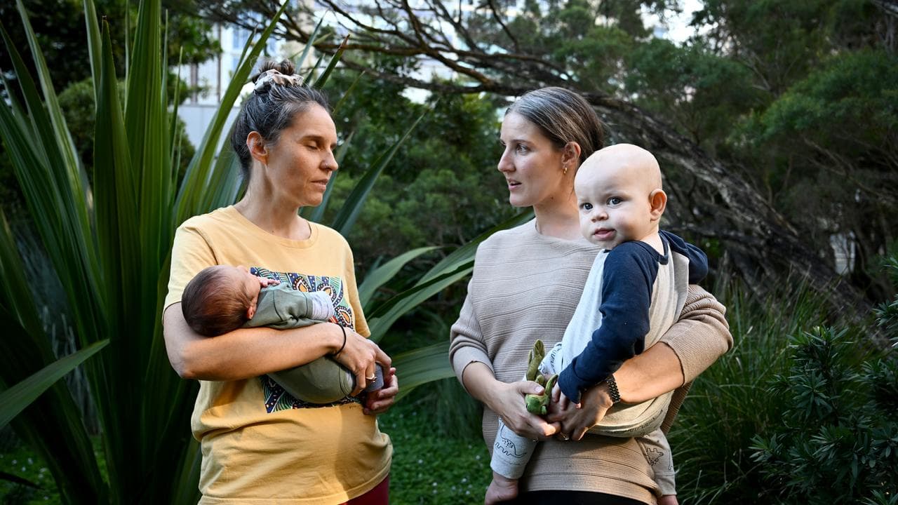 Birth trauma survivors Jess and Katherine with their infant children