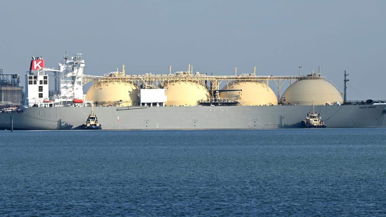 A LNG carrier ship in Darwin.