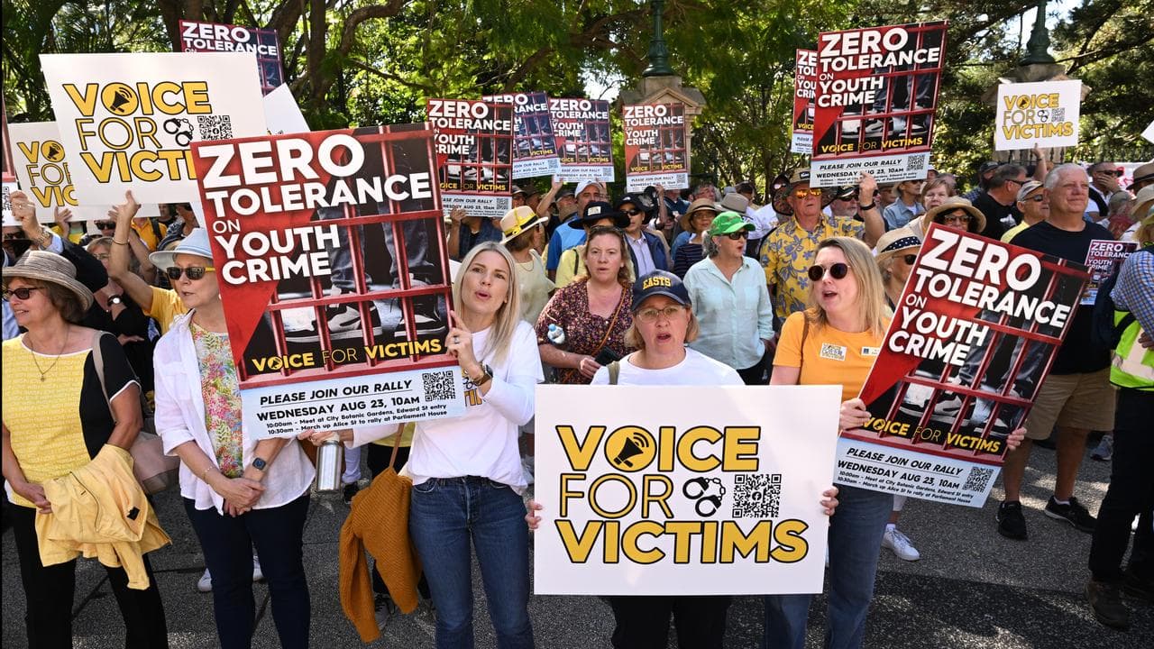 Youth crime victims rally Brisbane