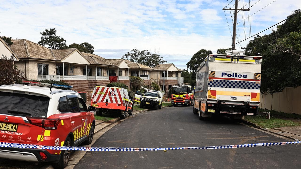 The street where the explosion took place in the townhouse.