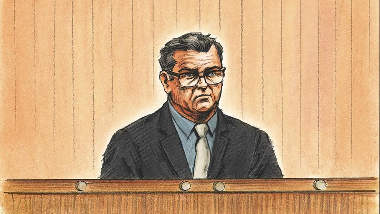 Court sketch of Greg Lynn