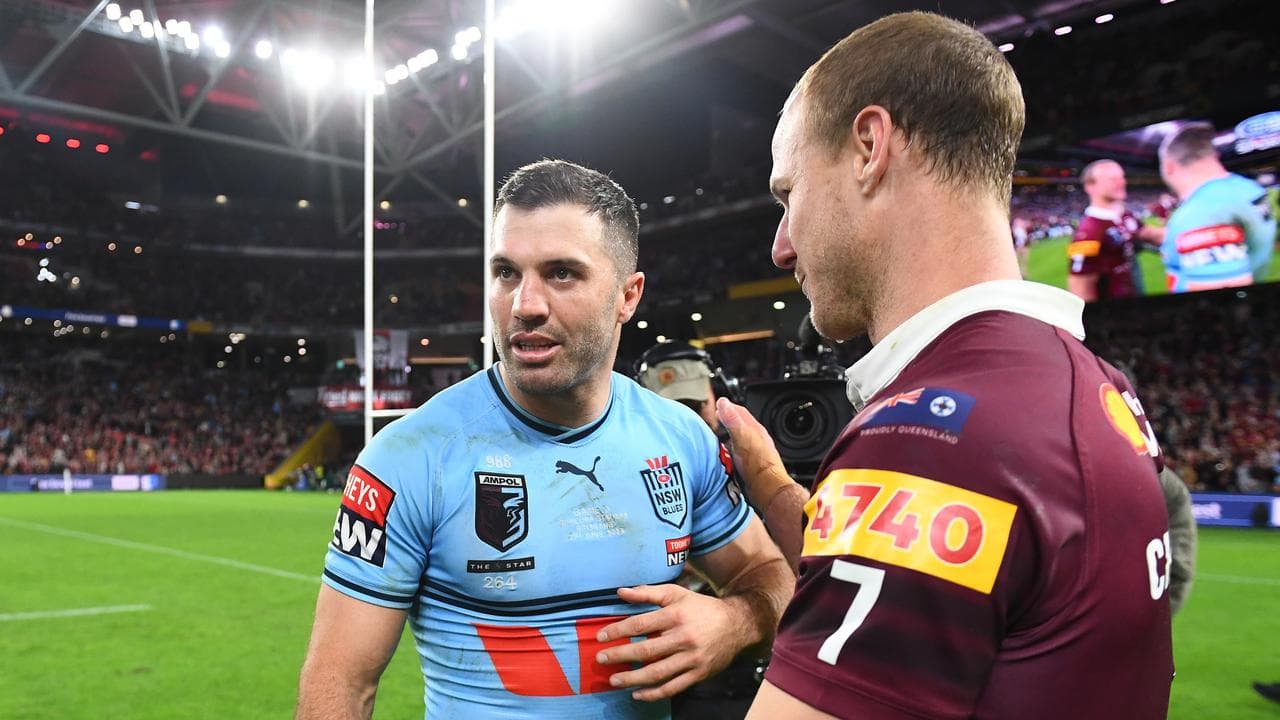 Daly Cherry-Evans (right) and James Tedesco (left).