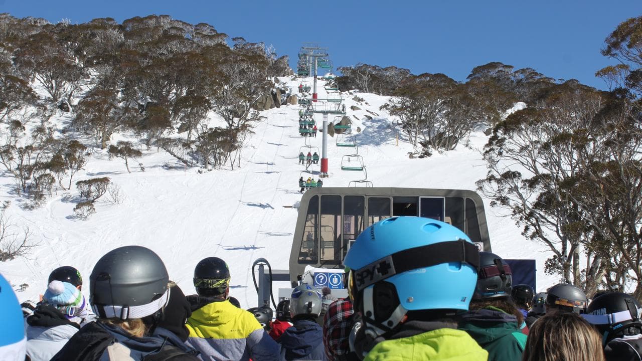 People at a ski lift at Perisher (file image)
