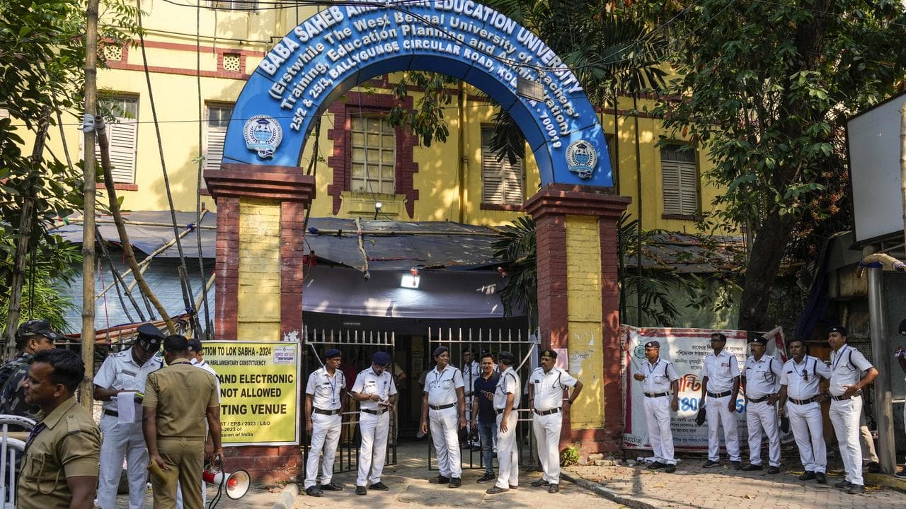 A vote counting centre in Kolkata, India