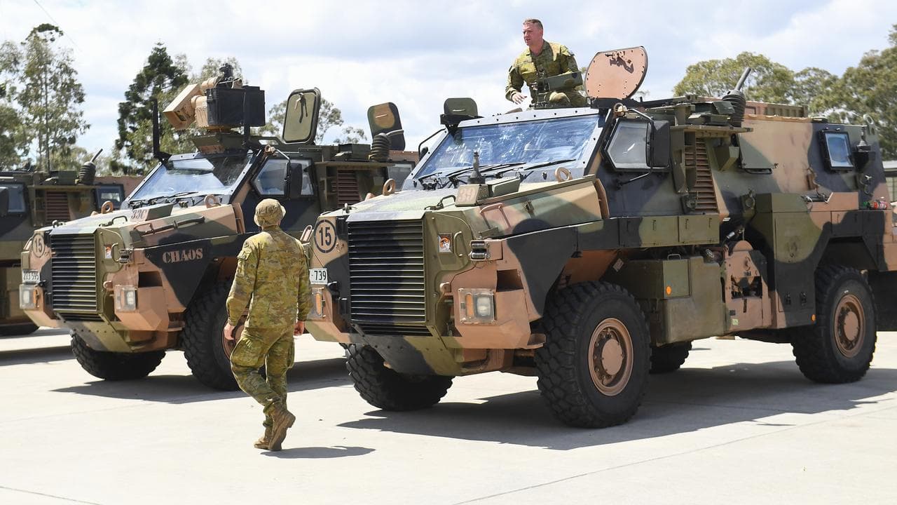 Bushmasters at a demonstration of the Australian-made Bushmaster