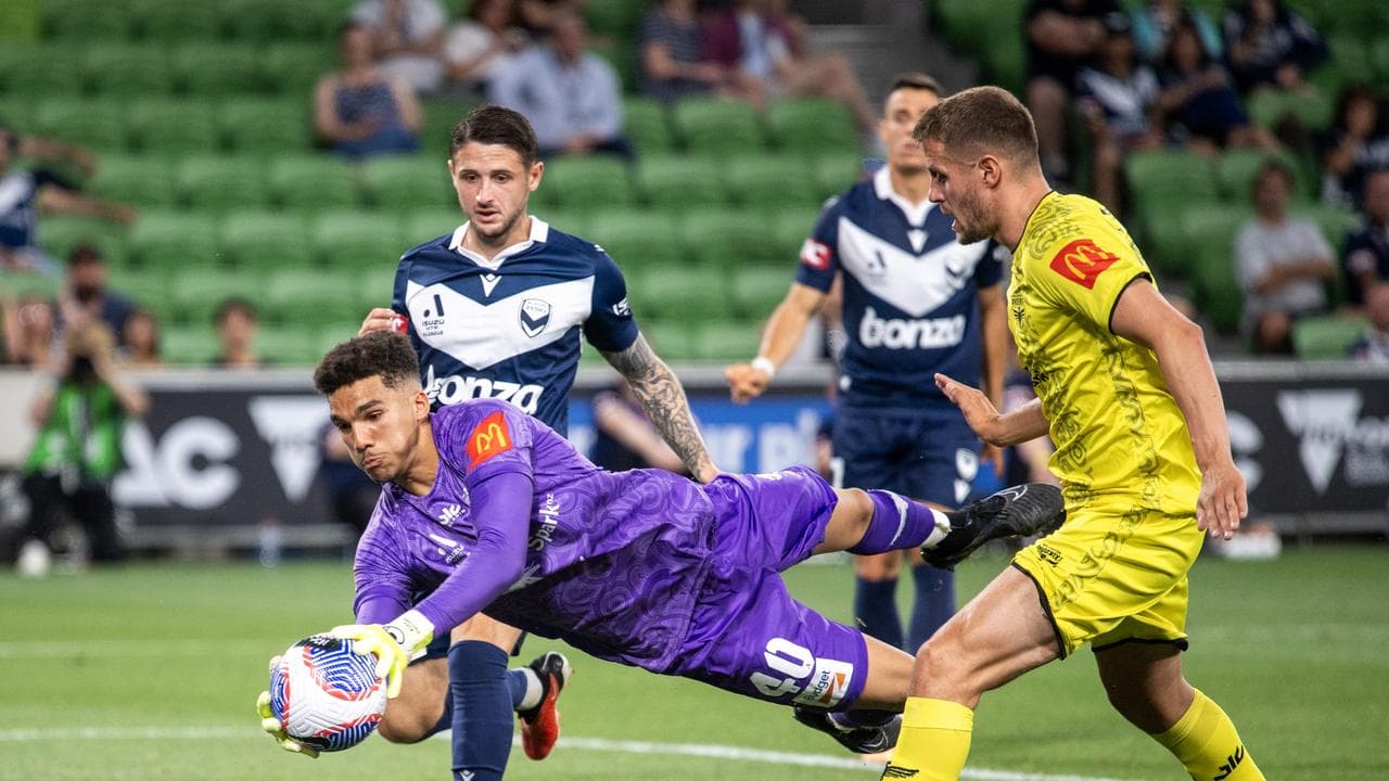 Alex Paulsen makes a save. 