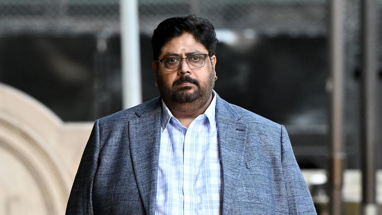 Srinivas Chamakuri arrives at the Downing Centre District Court