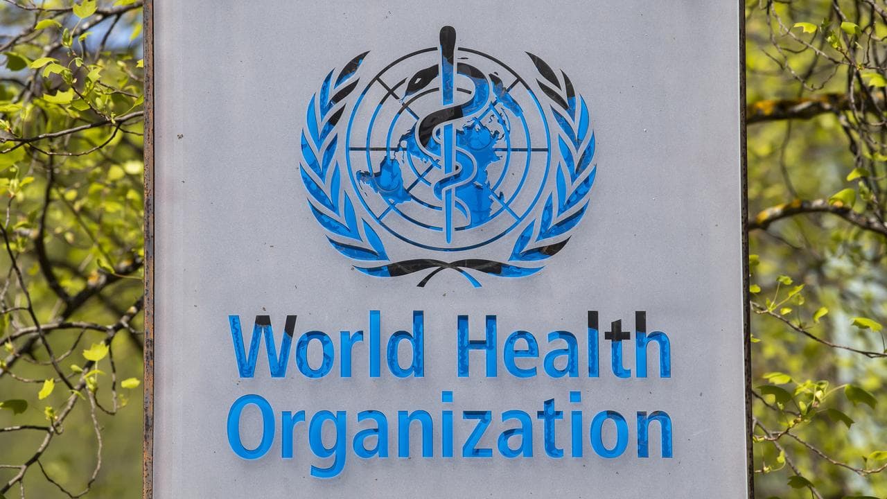 World Health Organization logo displayed at the Geneva HQ 