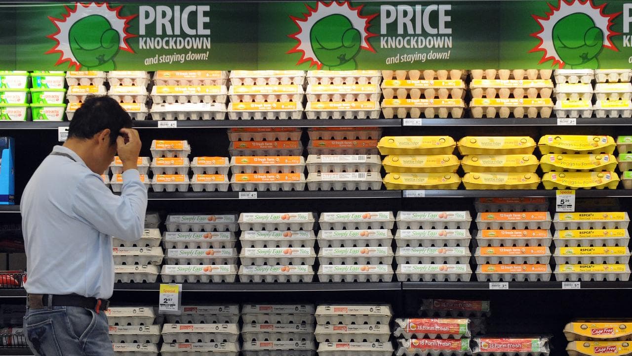 Eggs inside a Woolworths