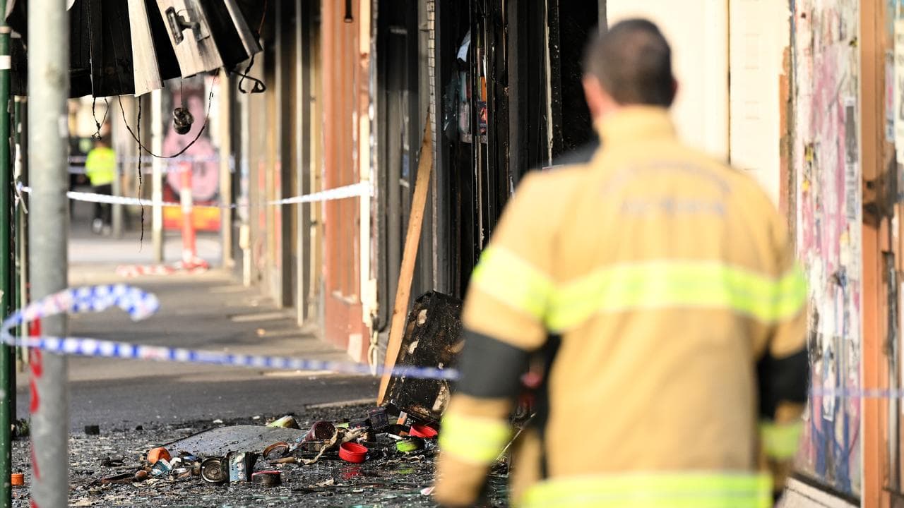 A firefighter at the Coburg shop 