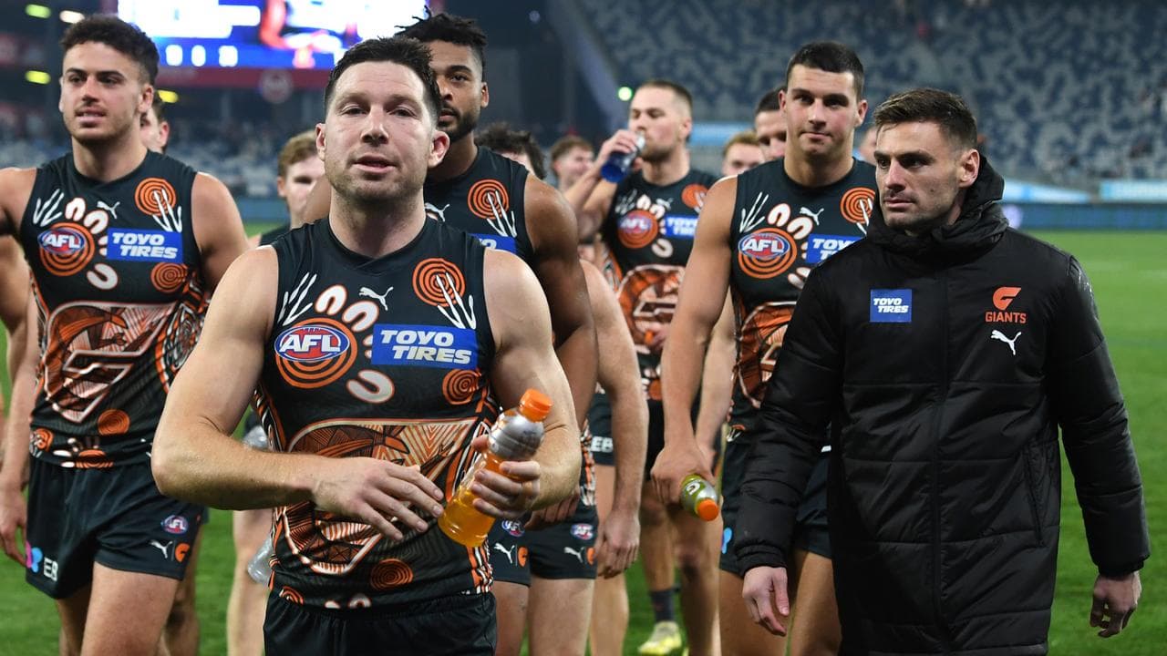 GWS players after beating Geelong.