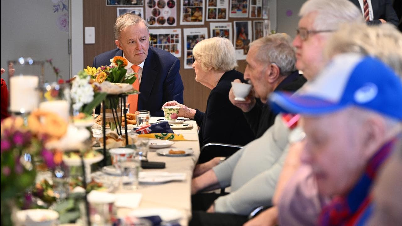Anthony Albanese at aged care home