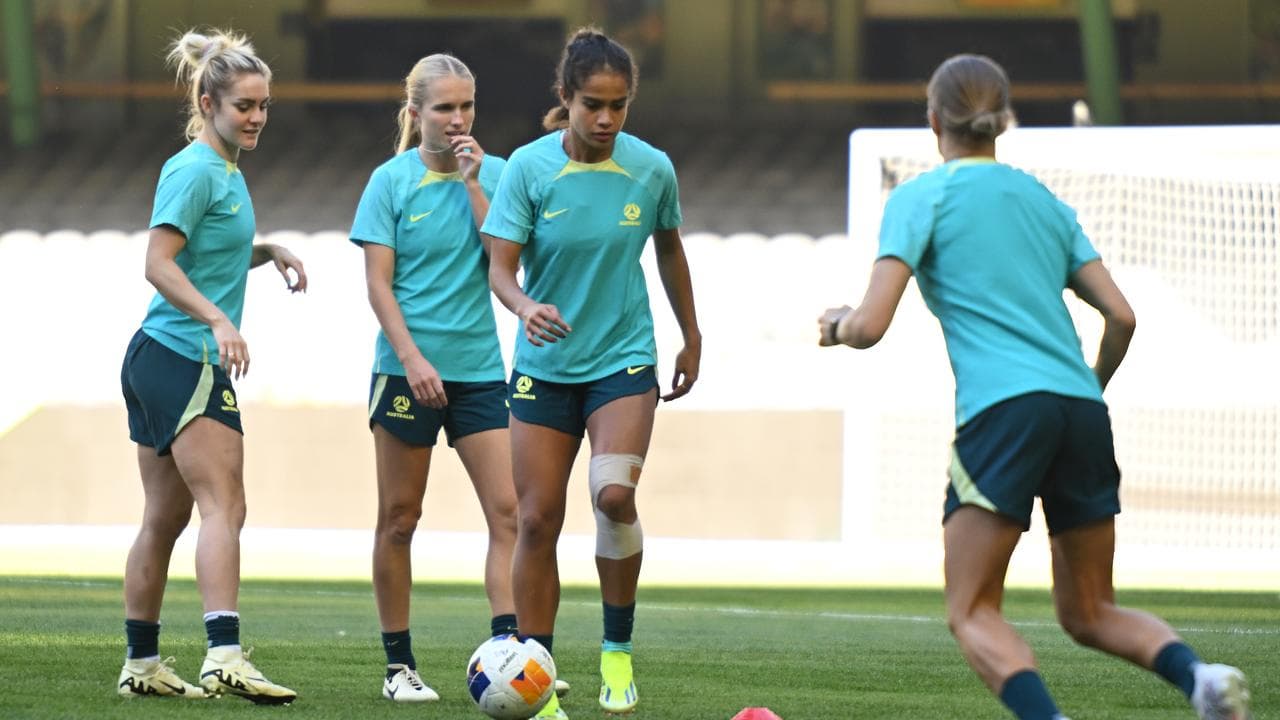 Matildas players at training.