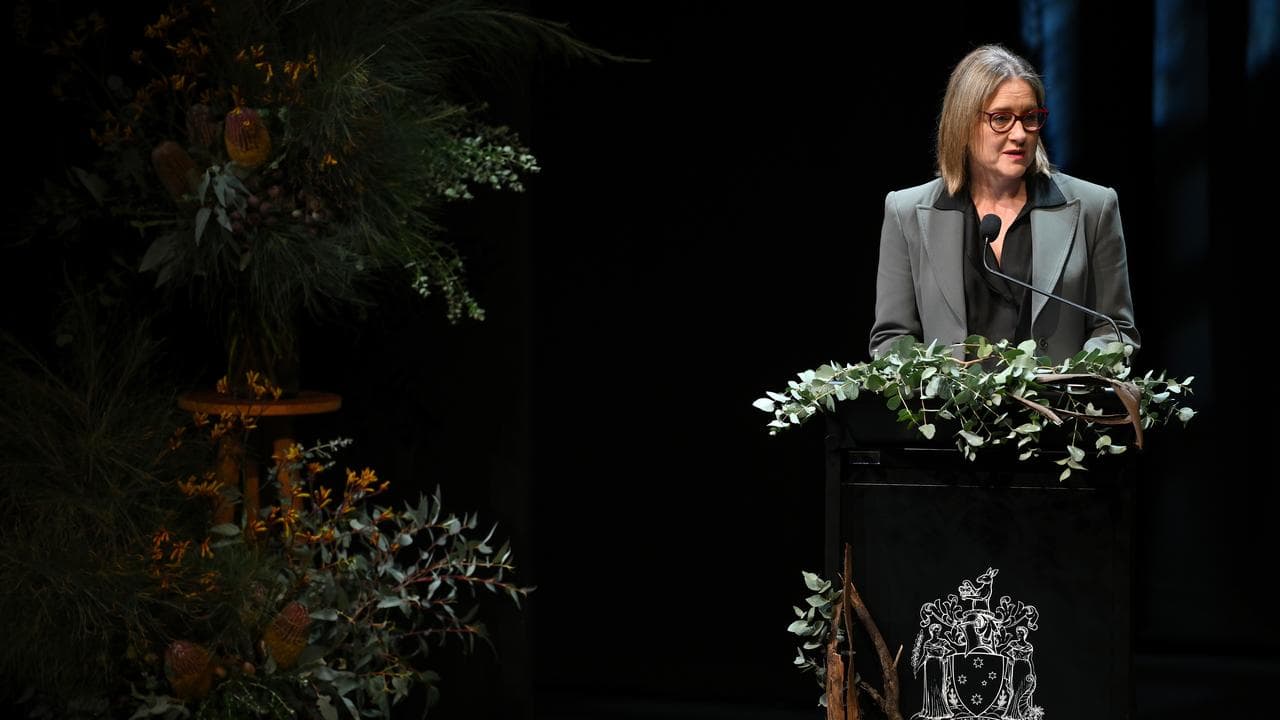 Victorian Premier Jacinta Allan at the funeral for Aunty Fay Carter