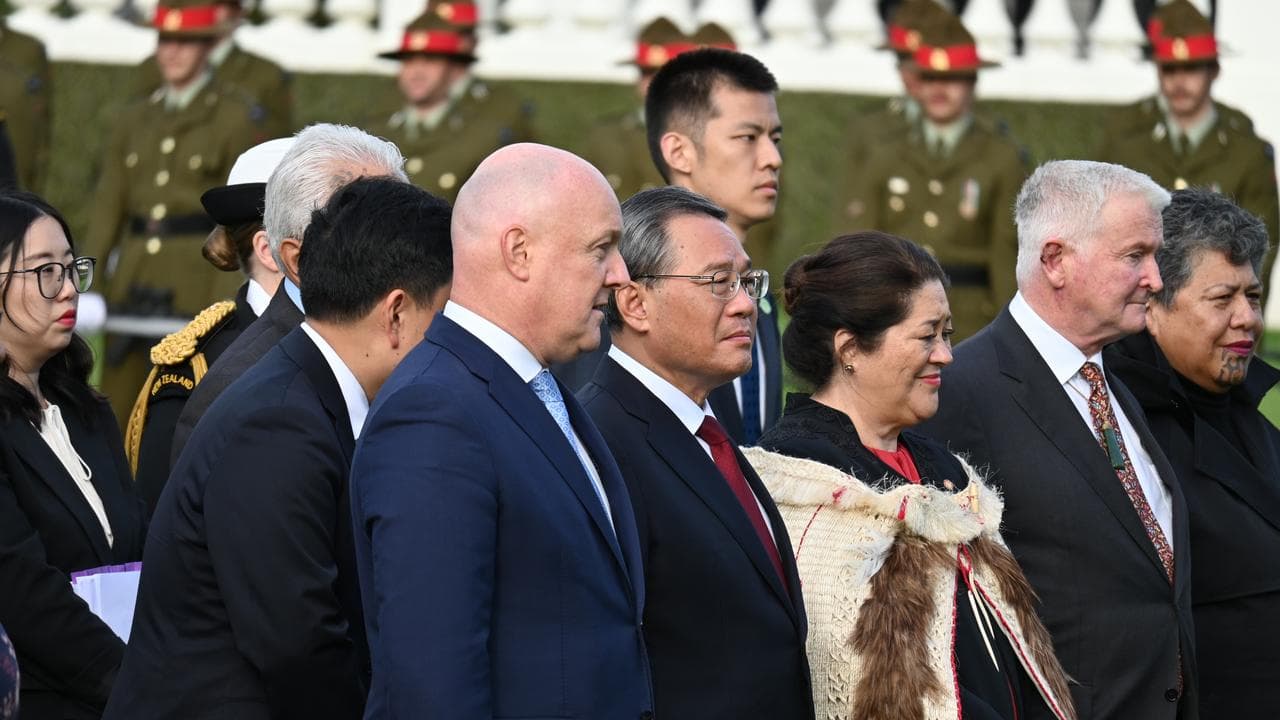 China Premier Li Qiang and New Zealand Prime Minister Chris Luxon