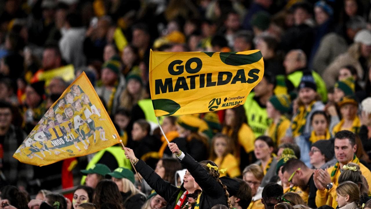Matildas fans at Accor Stadium in Sydney. 