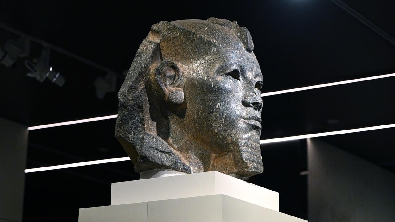 One of the sculptures on display