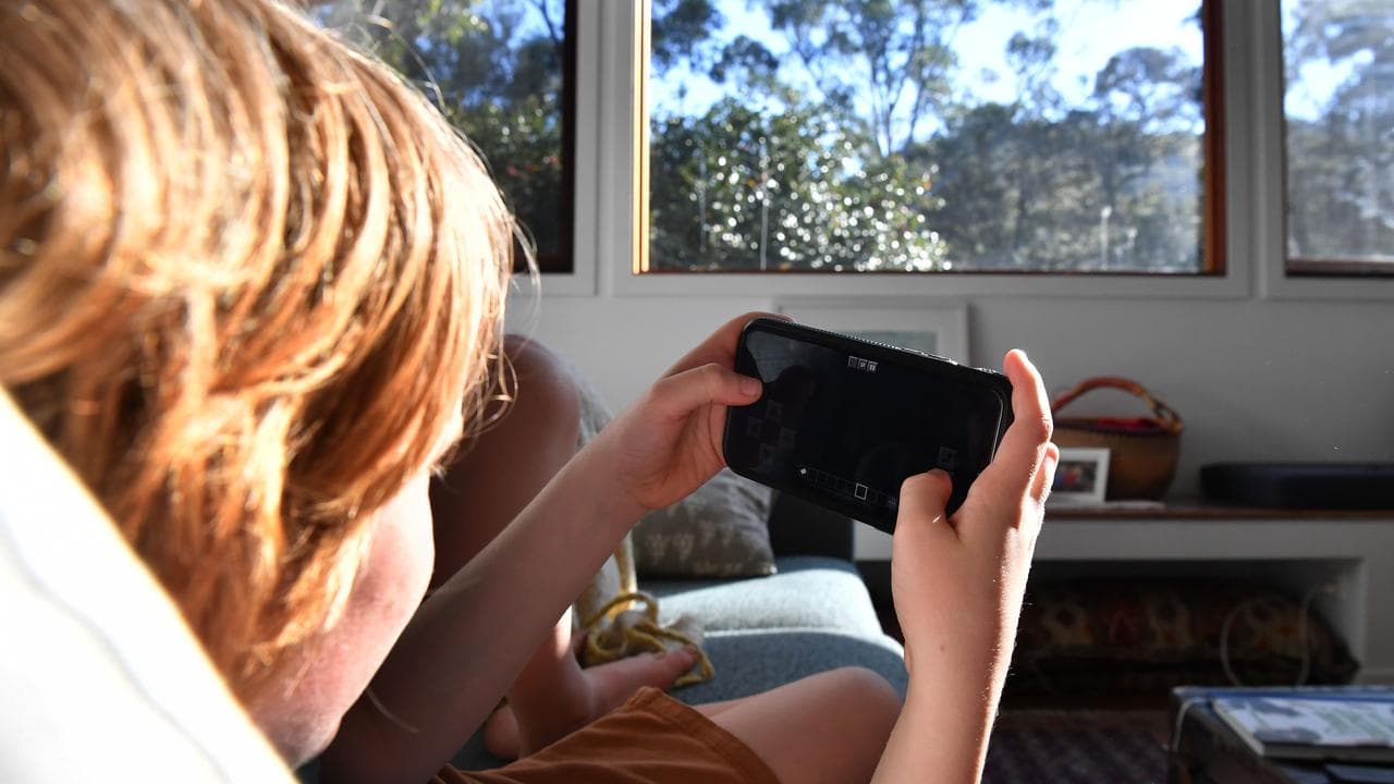 Child using mobile phone