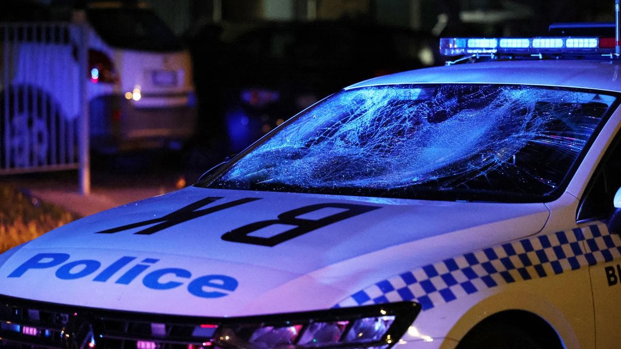 A police vehicle with a smashed windscreen (file image)