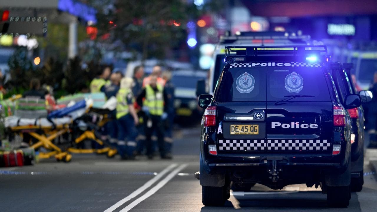 Police and emergency services at Bondi stabbing scene