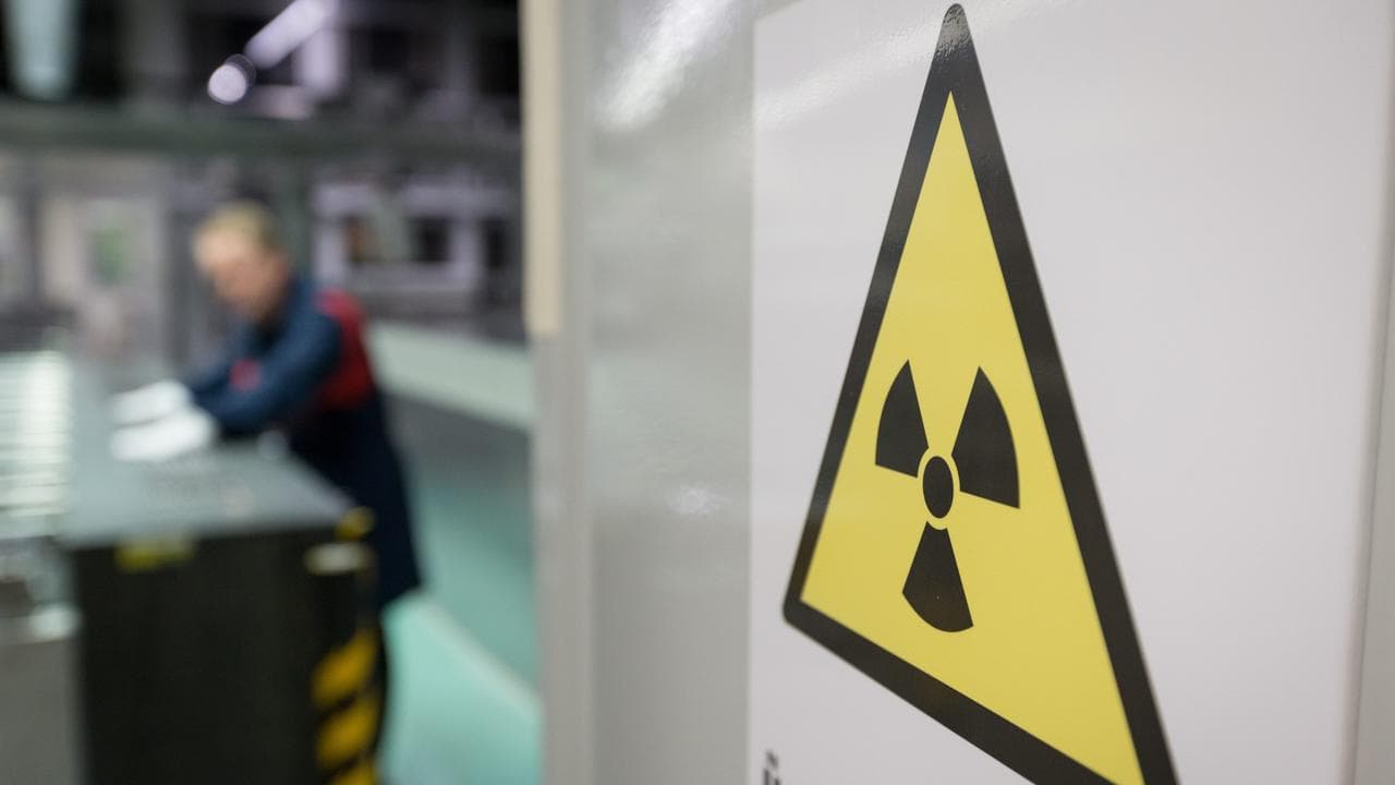 A radiation warning sign.