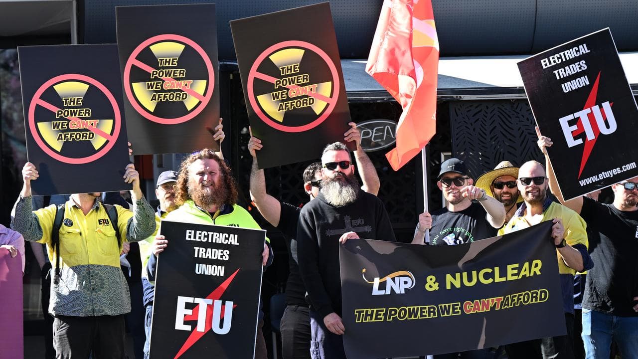 Union members during the protest