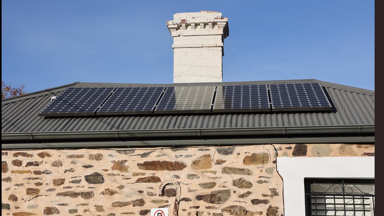 Solar panels on a house