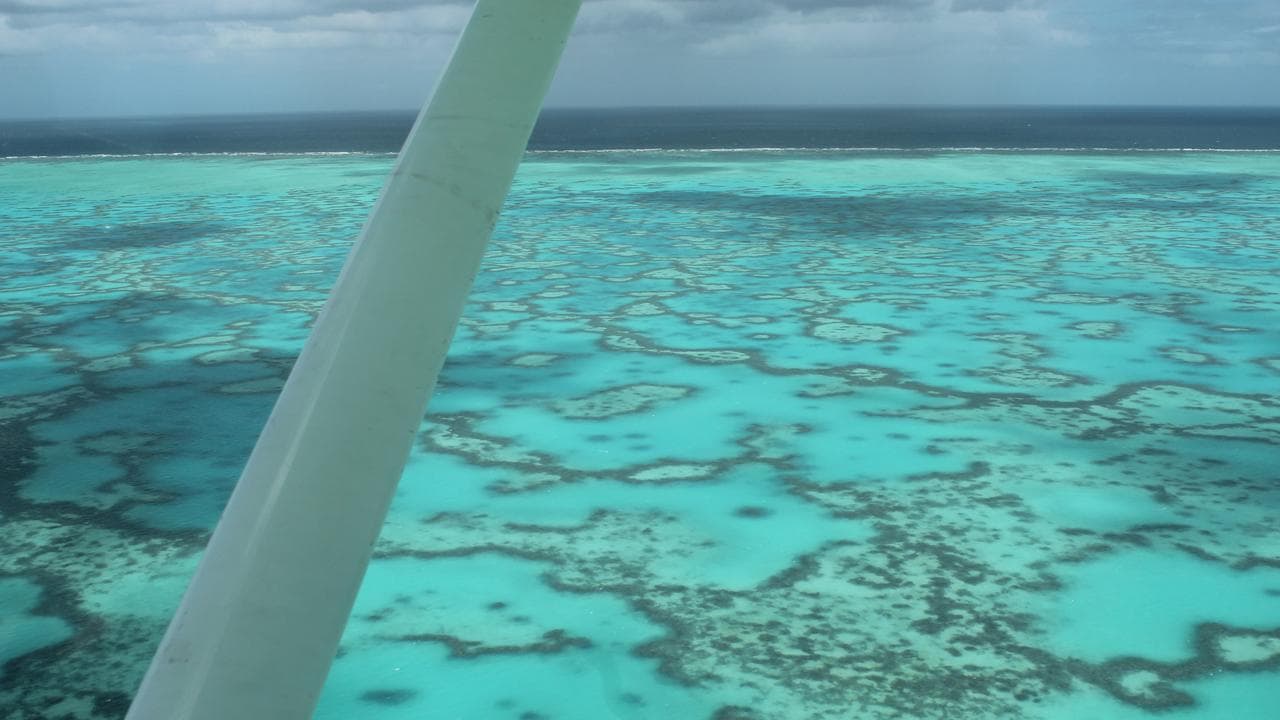 A view of the reef from the air.