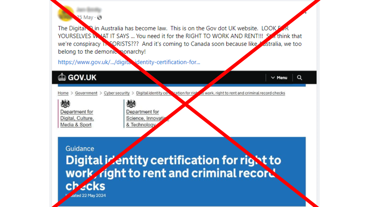 A Facebook post spreading the false claim.