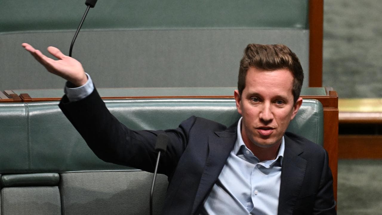 Greens MP Max Chandler-Mather gestures during question time