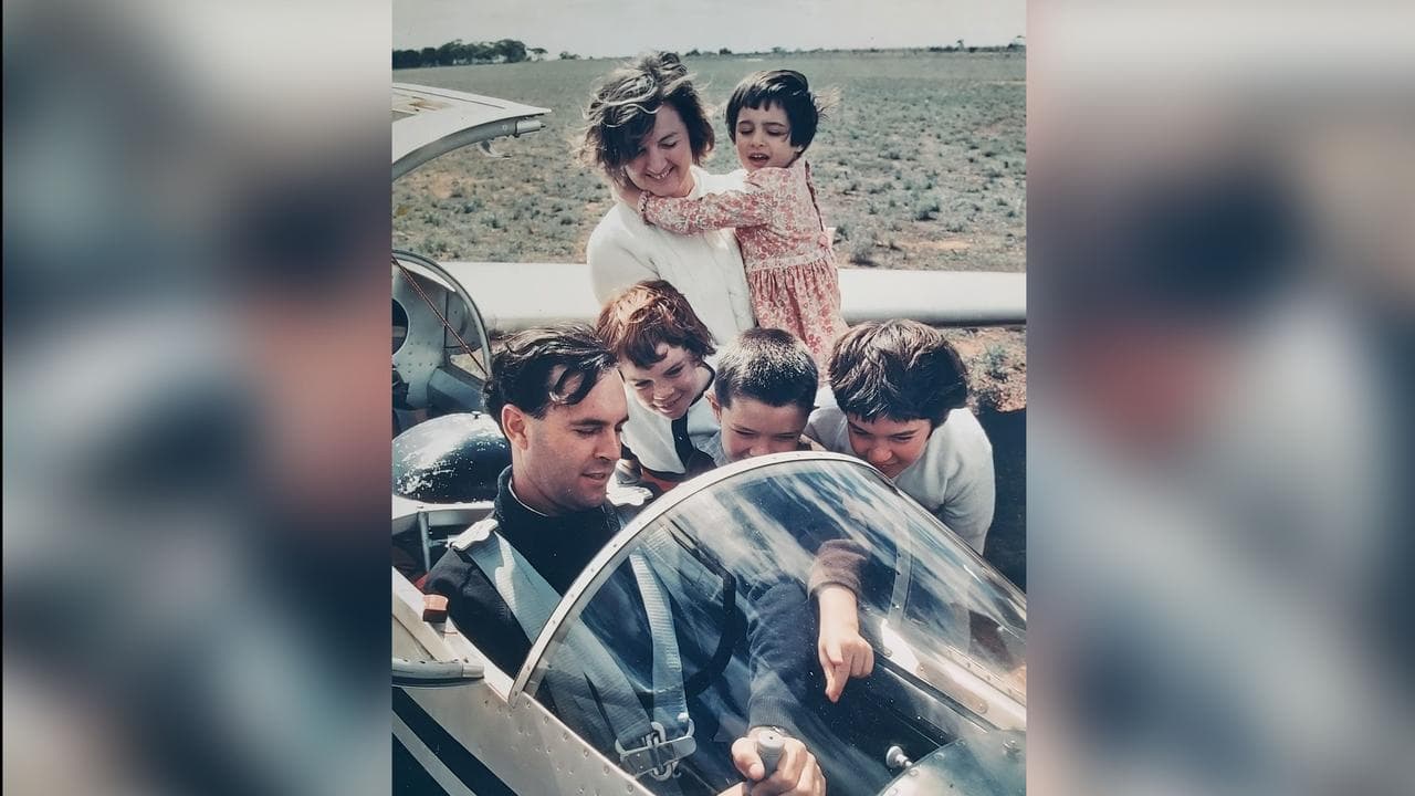 Steele Hall with his children